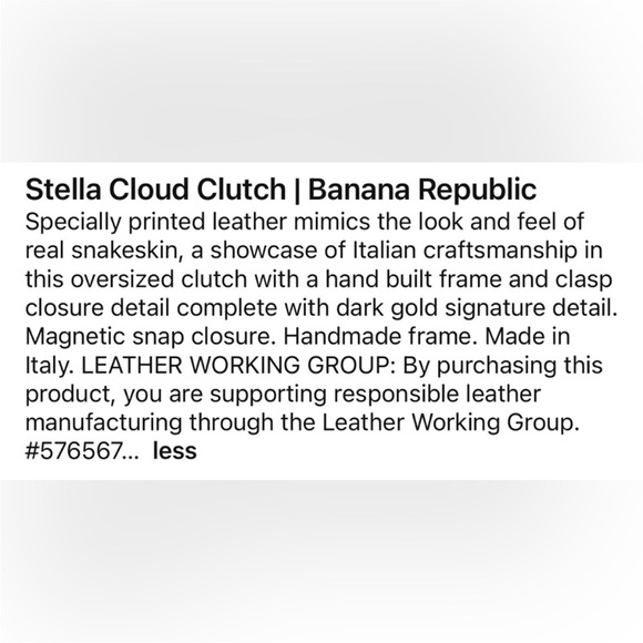 NWT STELLA CLOUD CLUTCH IN PYTHON BY BANANA REPUBLIC - Picture 3 of 5